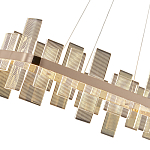 Люстра подвесная прямоугольная с рифлёными прозрачными элементами и золотым основанием Aurea Vista варинант исполнения - 2 | Loft Concept в Ульяновске