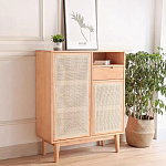 Комод с плетеными дверками и открытой нишей  с ящиком Dora Sideboard варинант исполнения - 2 | Loft Concept в Ульяновске