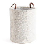 Корзина для белья из ткани букле Boucle Organizers Round варинант исполнения - 1 | Loft Concept в Ульяновске
