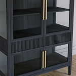 Витрина Primo со стеклянными фасадами и 2 ящиками Черный дуб варинант исполнения - 3 | Loft Concept в Ульяновске