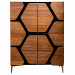 Высокий комод с узором из шпона на фасаде Sahara варинант исполнения - 1 | Loft Concept в Ульяновске