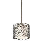 Подвесной светильник с цилиндрическим белым плафоном с ажурным узором цвета олово Kichler варинант исполнения - 1 | Loft Concept в Ульяновске