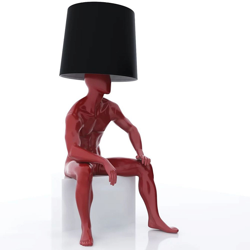 Лампа MALE MANNEQUIN LAMP с абажуром  Глянцевый черный Черный матовый Глянцевый белый Белый матовый Серый матовый Золотой Красный Шампань в Ульяновске | Loft Concept 