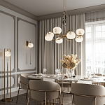 Подвесной светильник с шарообразным плафоном из белого стекла с подвеской из камня и кисточкой Agatelle варинант исполнения - 5 | Loft Concept в Ульяновске