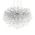 Люстра подвесная с прозрачными стеклянными подвесками в форме капель Диаметр 80 см Droplet Chandelier варинант исполнения - 7 | Loft Concept в Ульяновске