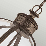 Подвесной светильник бронзового цвета с прозрачным стеклянным плафоном в форме шара в индустриальном стиле на цепи 4 лампы Feiss варинант исполнения - 5 | Loft Concept в Ульяновске