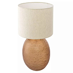 Настольная лампа с тканевым бежевым абажуром на овальном основании Beige Lampshade on Oval Base варинант исполнения - 1 | Loft Concept в Ульяновске