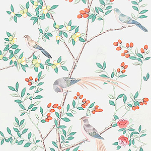 Обои ручная роспись Jardinieres & Citrus Trees Natural Mica