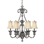 Люстра с 7-ю кремовыми текстильными абажурами Hinkley варинант исполнения - 1 | Loft Concept в Ульяновске