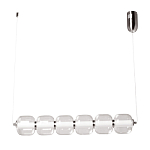 Люстра линейная с 6-ю прозрачными стеклянными плафонами округлой формы HANDLE GRAPE варинант исполнения - 2 | Loft Concept в Ульяновске