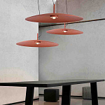 Подвесной светильник круглой формы с коричневым металлическим абажуром Halo Drift варинант исполнения - 3 | Loft Concept в Ульяновске