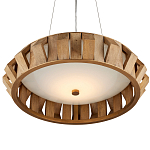 Люстра круглая из толстых деревянных реек Wooden Slats варинант исполнения - 3 | Loft Concept в Ульяновске