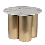 Стол журнальный круглый керамогранит белый Keramos варинант исполнения - 1 | Loft Concept в Ульяновске