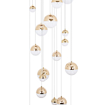 Каскадная люстра с плафонами в виде хрустальных сфер Esme Sphere Crystal Brass Cascade Chandelier 25 варинант исполнения - 3 | Loft Concept в Ульяновске