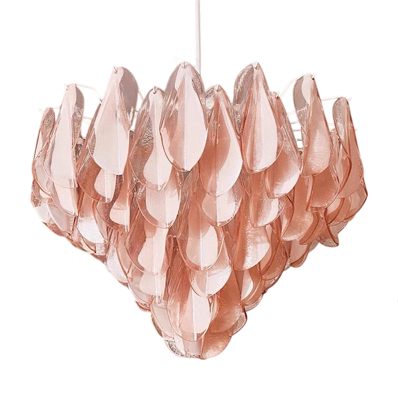 Люстра с каскадом из стекляных розовых лепестков Petalled Illuminator Белый Розовый в Ульяновске | Loft Concept 