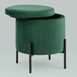 Зеленый пуф на черных ножках SANJAY варинант исполнения - 2 | Loft Concept в Ульяновске