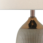 Настольная лампа керамическая с тканевым цилиндрическим абажуром Bullet варинант исполнения - 1 | Loft Concept в Ульяновске