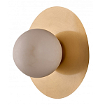 Бра круглое с плафоном из натурального камня на латунном основании Cryptocrystalline Stone варинант исполнения - 1 | Loft Concept в Ульяновске