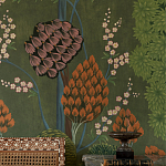 Обои ручная роспись Malwa Original colourway on Olive tobacco варинант исполнения - 2 | Loft Concept в Ульяновске