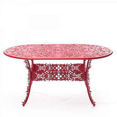 Обеденный стол Industry Collection ALUMINIUM OVAL TABLE – RED Обеденный стол Industry Collection ALUMINIUM OVAL TABLE – RED