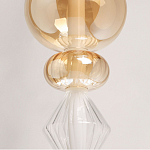 Подвесной светильник с вертикальной композицией из прозрачных и янтарных стеклянных шаров и ромбов Gabriel Scott Luna варинант исполнения - 4 | Loft Concept в Ульяновске