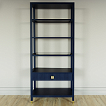 Стеллаж Elsa Dreams Blue со стеклянными полками и ящиком варинант исполнения - 4 | Loft Concept в Ульяновске