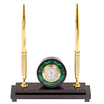 Часы настольные с двумя ручками из натурального камня Stone Clock варинант исполнения - 6 | Loft Concept в Ульяновске