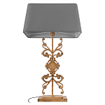 Настольная лампа на ажурном чугунном основании с серым абажуром Openwork Lamp варинант исполнения - 3 | Loft Concept в Ульяновске