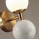 Бра с шарообразным матовым плафоном и шаром из камня на металлическом основании Orb Essence варинант исполнения - 6 | Loft Concept в Ульяновске