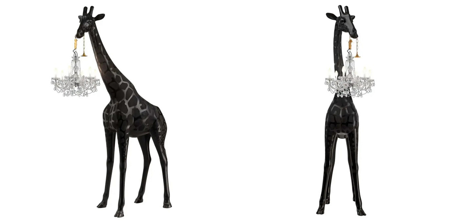 Торшер черный жираф в натуральную величину Giraffe Lamp large size Торшер черный жираф в натуральную величину Giraffe Lamp large size - Loft-Concept в Ульяновске
