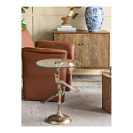 Столик с круглой стеклянной столешницей и корпусом в виде двух павлинов на ветке Table Two Peacocks варинант исполнения - 9 | Loft Concept в Ульяновске