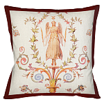 Декоративная подушка бежевая с растительным орнаментом Raffael Angel Beige Red Cushion варинант исполнения - 1 | Loft Concept в Ульяновске