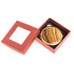 Зеркало карманное складное круглое из натурального камня Оникс в подарочной упаковке Gold Stone Mirrors варинант исполнения - 3 | Loft Concept в Ульяновске