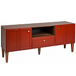 ТВ-тумба красная из массива бука с 2-мя дверками и ящиком Wenge Light варинант исполнения - 1 | Loft Concept в Ульяновске