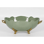Чаша зеленого цвета из фарфора с волнообразным краем Eden Garden porcelain and bronze варинант исполнения - 3 | Loft Concept в Ульяновске