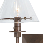 Бра с прозрачным стеклянным абажуром в форме конуса Bartolomeo Bronze варинант исполнения - 1 | Loft Concept в Ульяновске