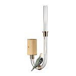 Бра с прозрачной изогнутой трубкой и декоративной фигуркой птицы Ganthea варинант исполнения - 1 | Loft Concept в Ульяновске