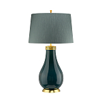 Настольная лампа с коническим дымчато-зелёным абажуром из искусственного шёлка Quintiesse варинант исполнения - 2 | Loft Concept в Ульяновске