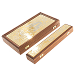 Нарды настольные из натурального камня лазурит и долерит Backgammon from Stone варинант исполнения - 12 | Loft Concept в Ульяновске