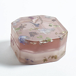 Шкатулка из эпоксидной смолы с цветами розовая Epoxy Resin Square Box Pink варинант исполнения - 5 | Loft Concept в Ульяновске