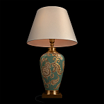 Настольная лампа бирюзовая с цветочным принтом Turquoise Flight варинант исполнения - 4 | Loft Concept в Ульяновске