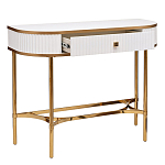 Консоль с ящиком белая с золотом Textured White Console with Gold варинант исполнения - 2 | Loft Concept в Ульяновске