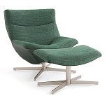 Кресло вращающееся с подставкой для ног зеленое Verdante варинант исполнения - 1 | Loft Concept в Ульяновске