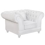 Кресло низкое с мягкой обивкой из велюра на 4-х ножках из массива березы Sophie Armchair white варинант исполнения - 1 | Loft Concept в Ульяновске