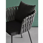 Стул мягкий с декором в виде плетеных лент на спинке и подлокотниках Semicircular Chair Decorated with Ribbons варинант исполнения - 4 | Loft Concept в Ульяновске