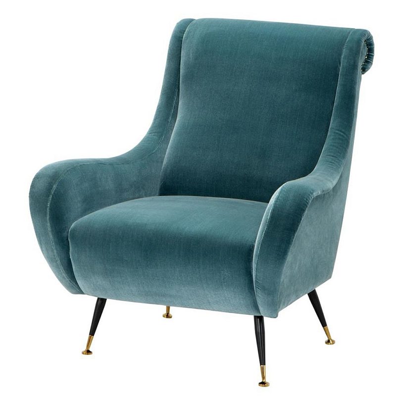 Кресло для гостиной Giardino Chair turquoise бирюзовый вельвет Бирюзовый Черный Латунь Кресло для гостиной Giardino Chair turquoise бирюзовый вельвет Бирюзовый Черный Латунь в Ульяновске | Loft Concept