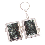 Зеркало брелок складное двухстороннее из натурального камня Серафинит Stone Mirrors варинант исполнения - 2 | Loft Concept в Ульяновске