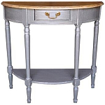 Полукруглая консоль в стиле прованс серая Margery Provence Grey Console варинант исполнения - 1 | Loft Concept в Ульяновске