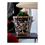 Кашпо из фарфора черная с цветочной росписью и бронзовой стрекозой Spring Garden варинант исполнения - 4 | Loft Concept в Ульяновске