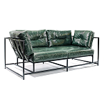 Диван Лофт Натуральная Винтажная кожа Зеленый Two Seat Encounter Leather Sofa варинант исполнения - 2 | Loft Concept в Ульяновске